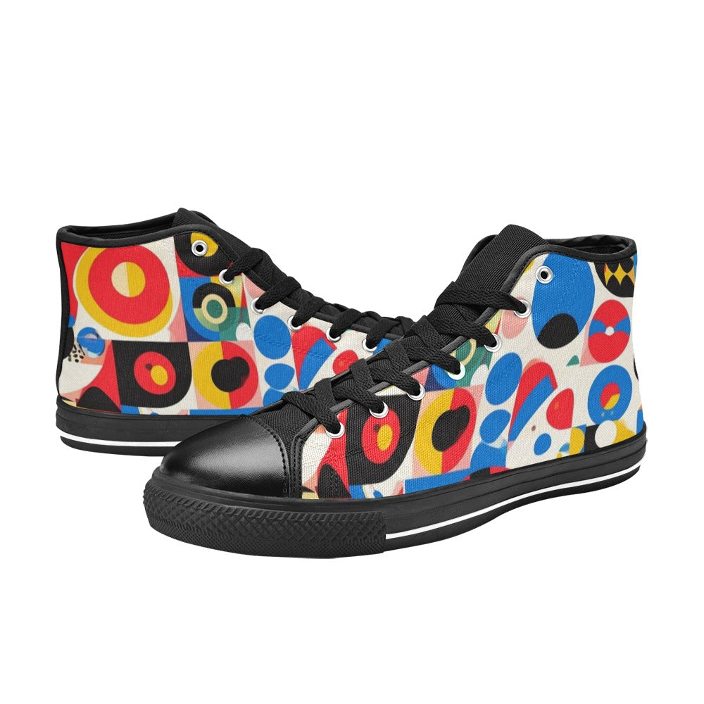 WOMEN'S 1960S Mod Cartoon Art High Top Canvas Dark Academia Shoes