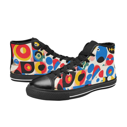 WOMEN'S 1960S Mod Cartoon Art High Top Canvas Dark Academia Shoes