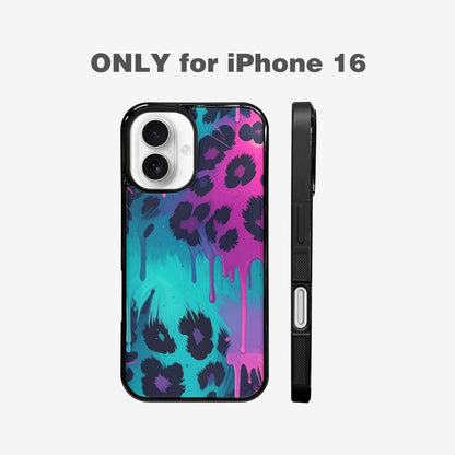 iPhone 16 Case — Leopard Melting Neon, Custom Printed Phone Case