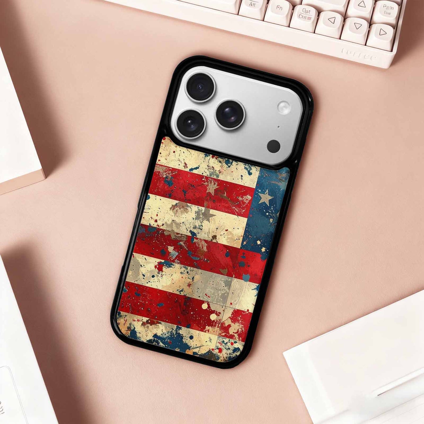 iPhone 17 Pro Case — Small American Flag Stars And Galaxy, Custom Print Case Cover