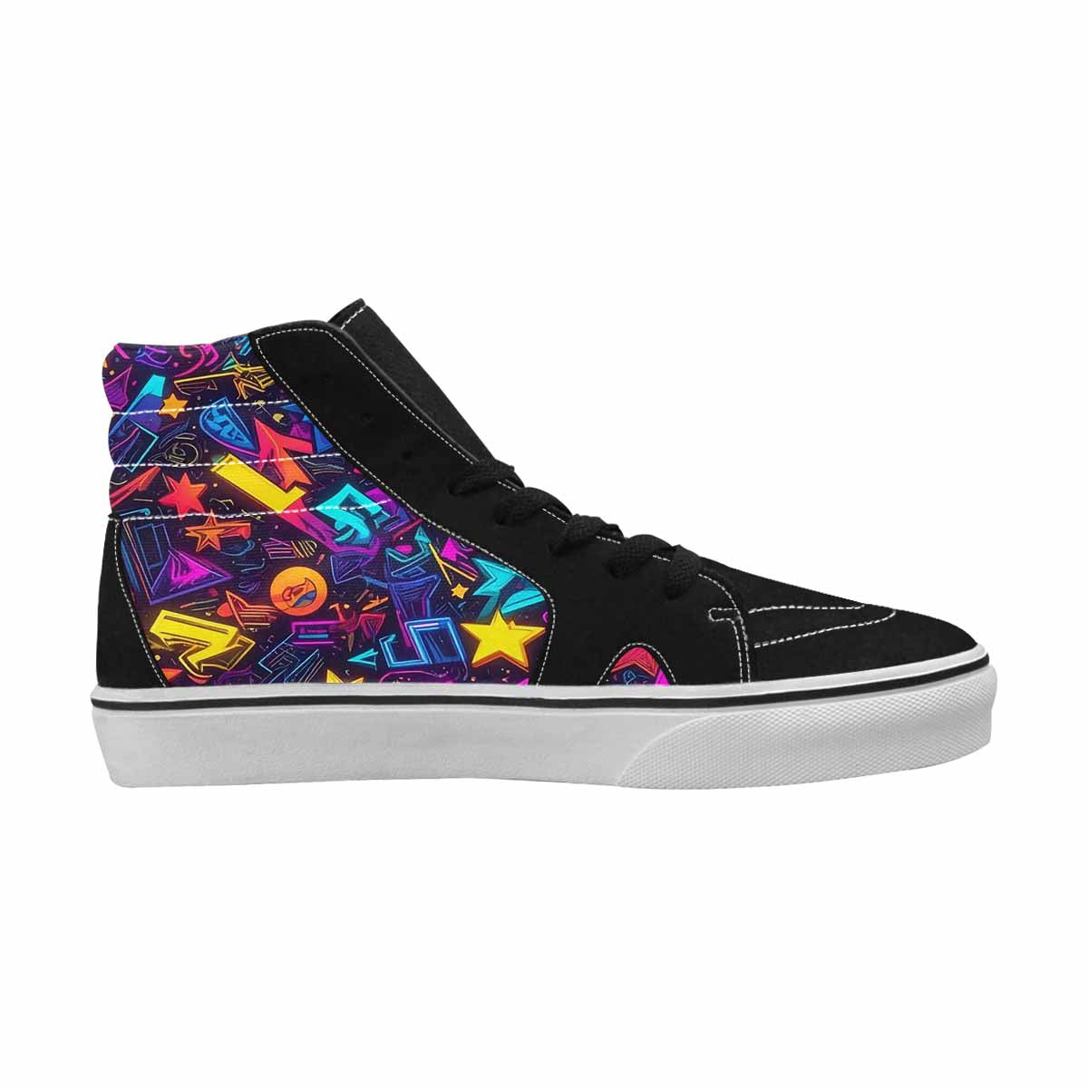 MEN'S 80s Retro Motif High Top Canvas Kaleidoscope Sneakers