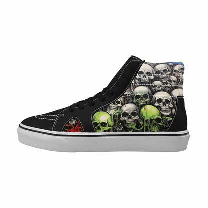MEN'S Rainbow From Skull S High Top Canvas Grunge Custom Shoes