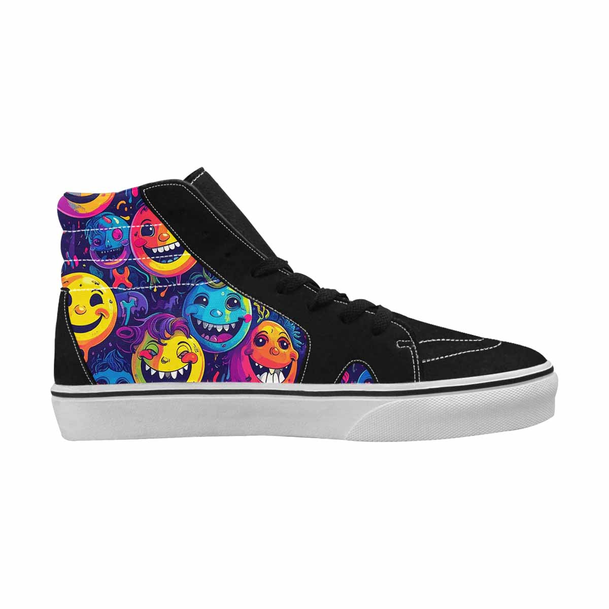 WOMEN'S Funny Looking Cartoon High Top Canvas Surreal Custom Sneakers