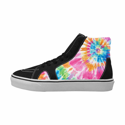 WOMEN'S Tie Dye Rainbow Twist High Top Canvas Cottagecore Sneakers