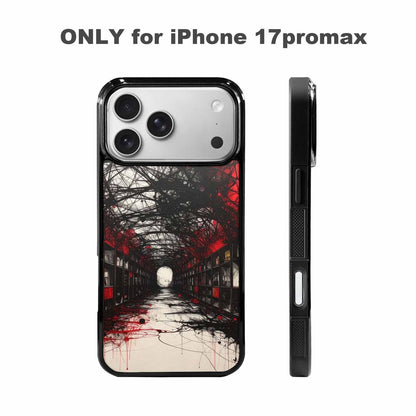 iPhone 17 Pro Max Case — Black &amp; Red Ink Galaxy Space, Unique Phone Case Design