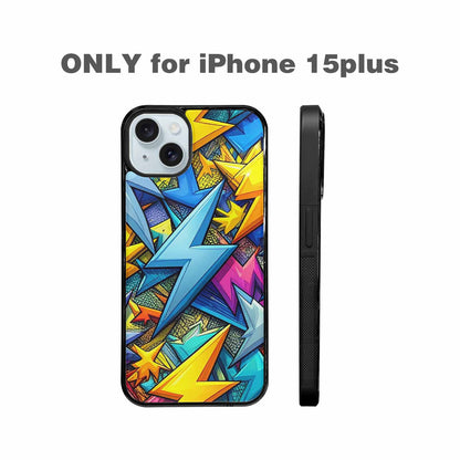 iPhone 15 Plus Case — Lightning Bolt Storm Pattern Hundreds Of, Original Design Phone Case