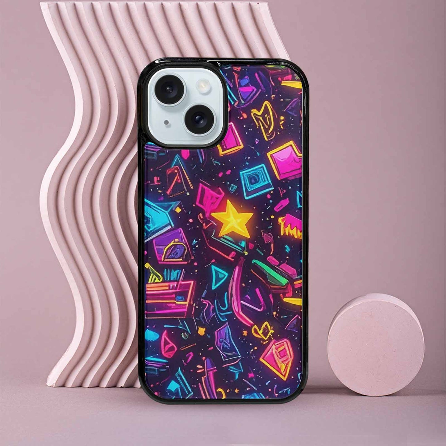 iPhone 15 Case — 80s Retro Motif 80s Retro Motifs, Custom Printed Phone Case