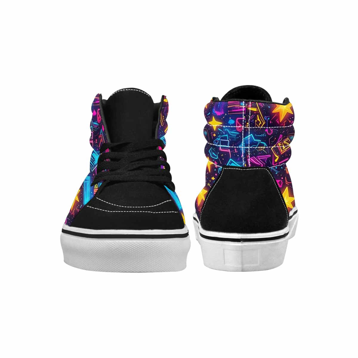MEN'S 80s Retro Motif High Top Canvas Melting Art Custom Sneakers