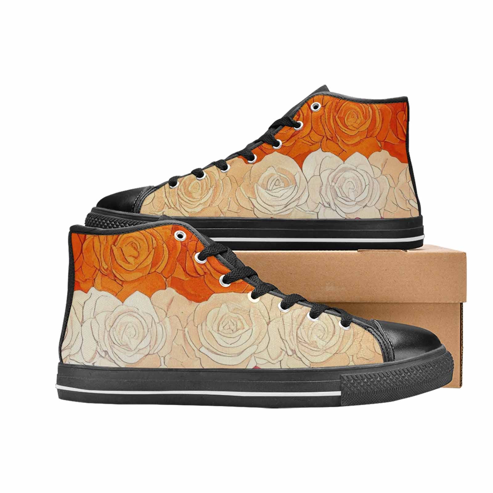 MEN'S Lesbian Flag Color High Top Canvas Dark Academia Sneakers