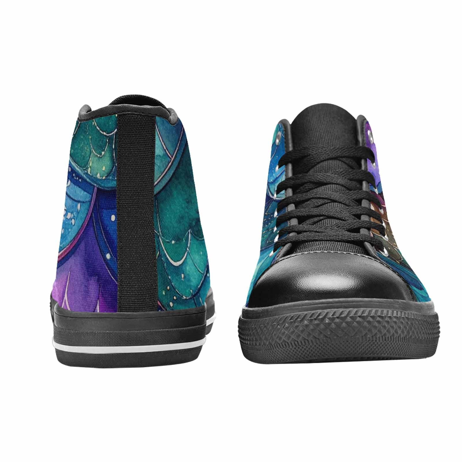MEN'S Mermaid Scale High Top Canvas Wallpaper Art Shoes