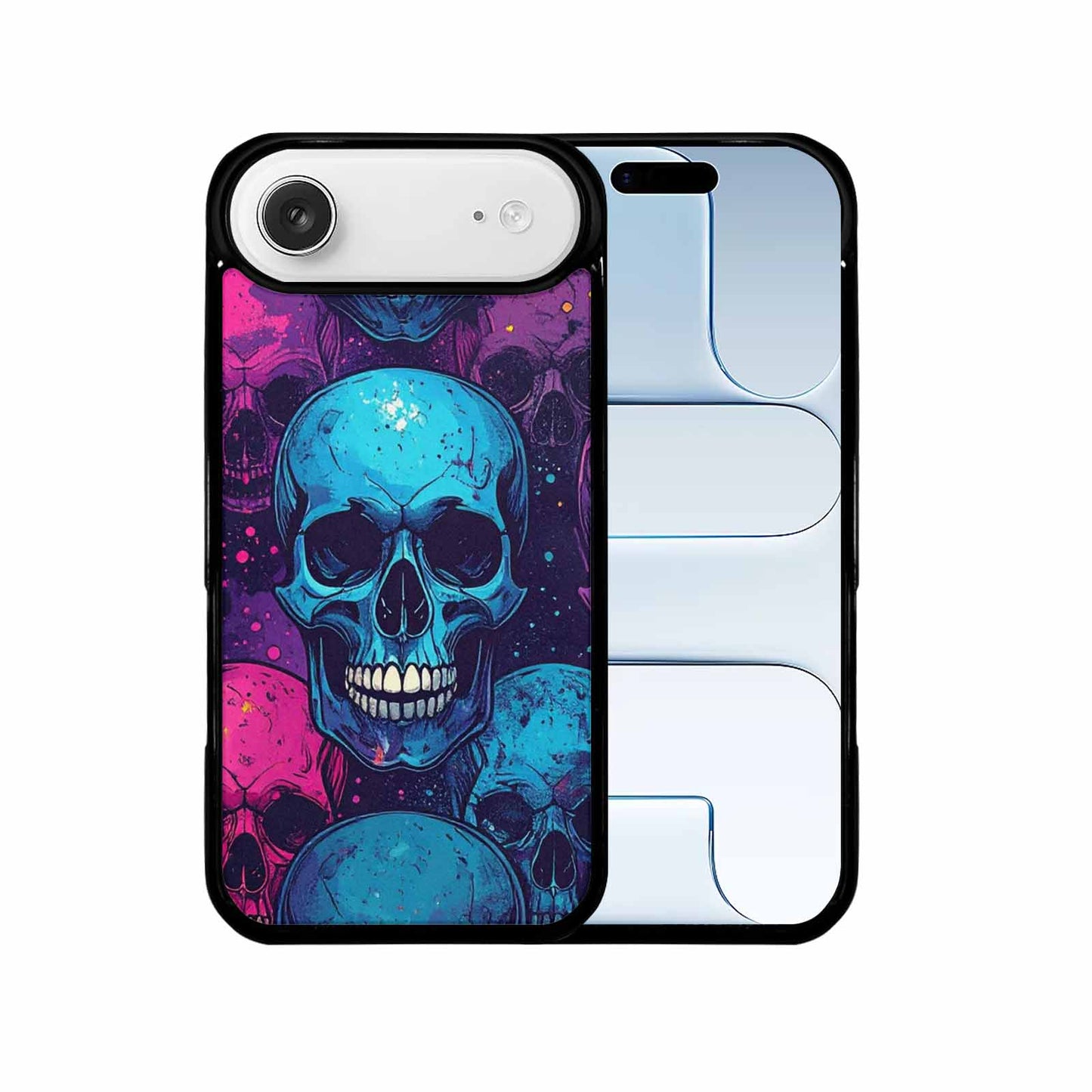 iPhone 17 Air Case — Skulls Splatter Collages Art Skulls Gothic, Unique Phone Case Design