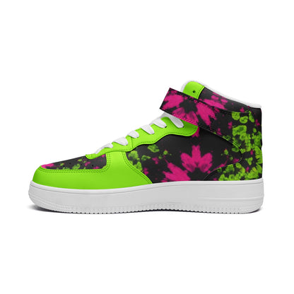 Acid Wash Tie Dye Unisex high Top Leather Sneakers