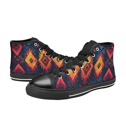 Wild Tribal Ripple 2 Women's High Top Canvas Shoes