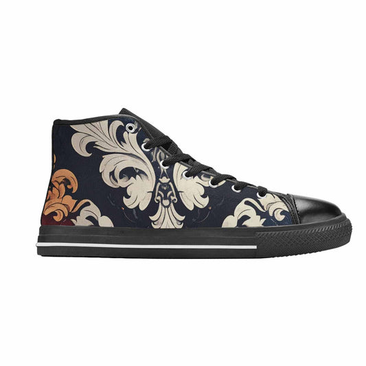 WOMEN'S Damask Ornamental Wallpaper High Top Canvas Dark Academia Sneakers