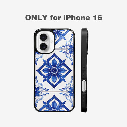 iPhone 16 Case — Mexican Talavera Tile Pattern Floral Geometric, Custom Print Case Cover