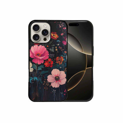 iPhone 16 Pro Max Case — Shadowy Glitch Floral Pattern Hundreds Of, Custom Printed Phone Case