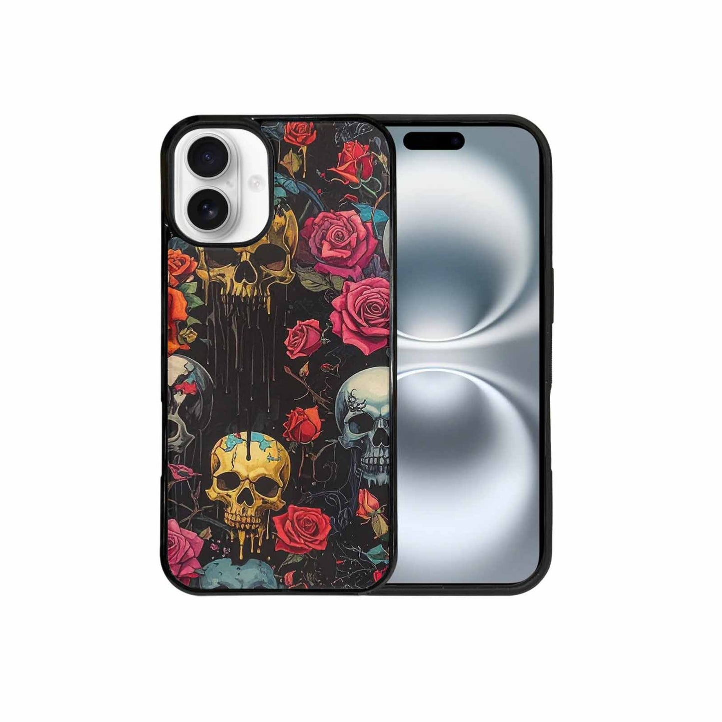 iPhone 16 Plus Case — Skulls And Rosesmelting Skulls A Dsq, Custom Art Phone Cover