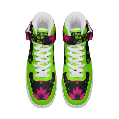Acid Wash Tie Dye Unisex high Top Leather Sneakers