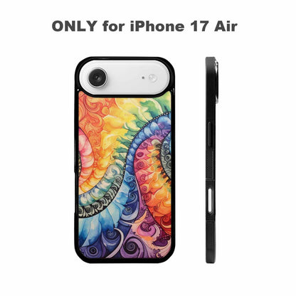 iPhone 17 Air Case — Tie Dye Swirls Black White Tie, Custom Made Phone Cover