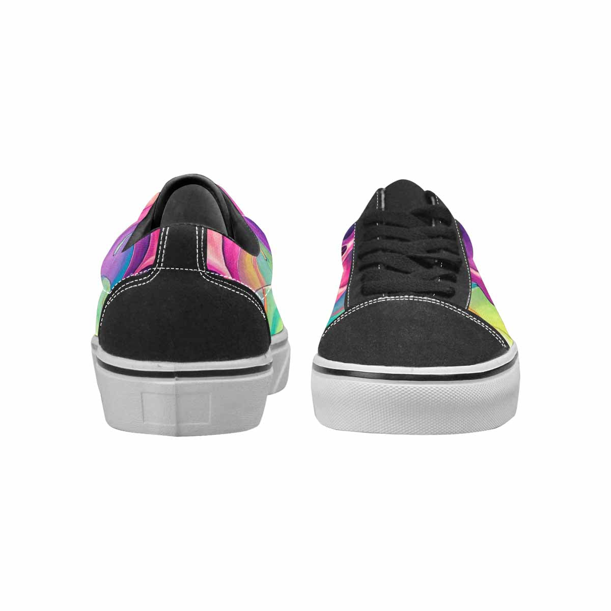MEN'S Candy Color Dripping Skulls Canvas Lace-Up Vibrant Chaos Custom Sneakers