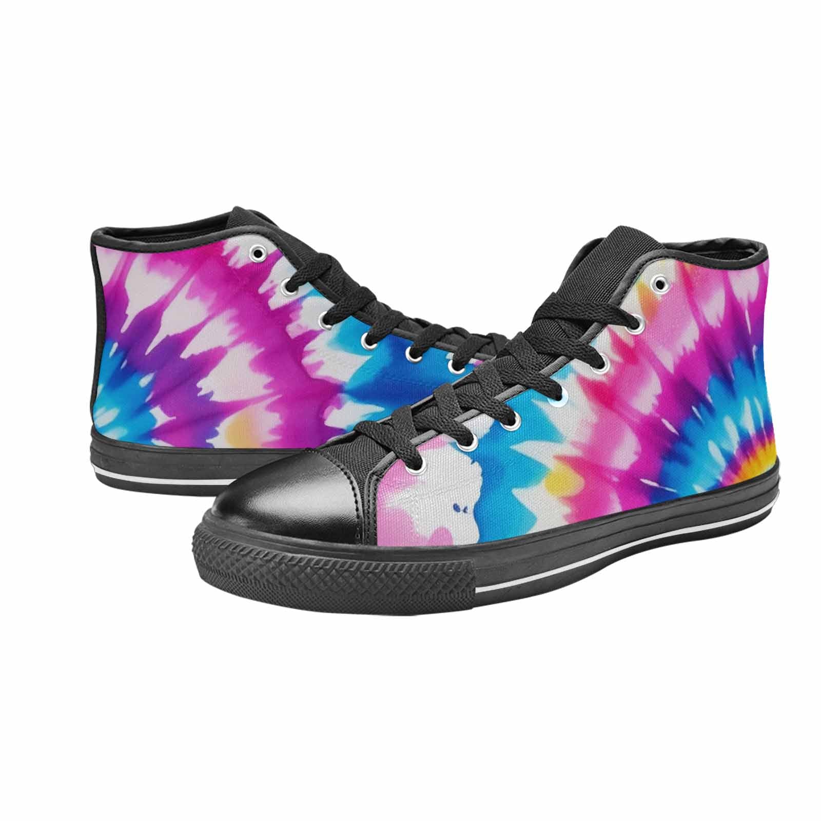 MEN'S Tie Dye Drip High Top Canvas Vibrant Chaos Custom Shoes