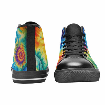 WOMEN'S Tie Dye Skulls Print High Top Canvas Dreamcore Sneakers