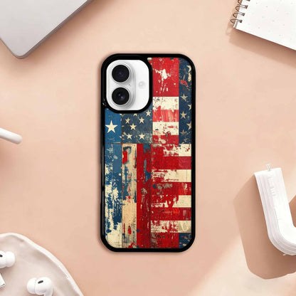 iPhone 17 Case — Small American Flag Stars Galaxy Space, Custom Printed Phone Case