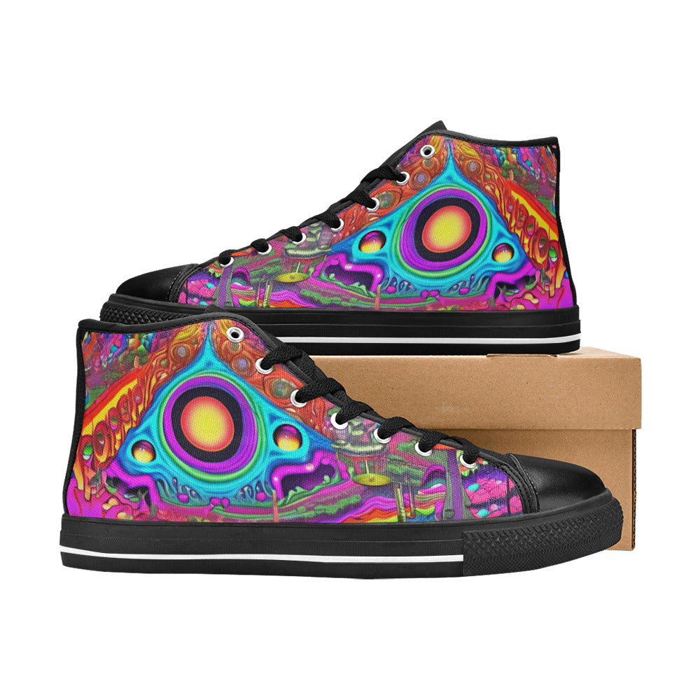 MEN'S Trippy World Art Men’S High Top Canvas Grunge Shoes