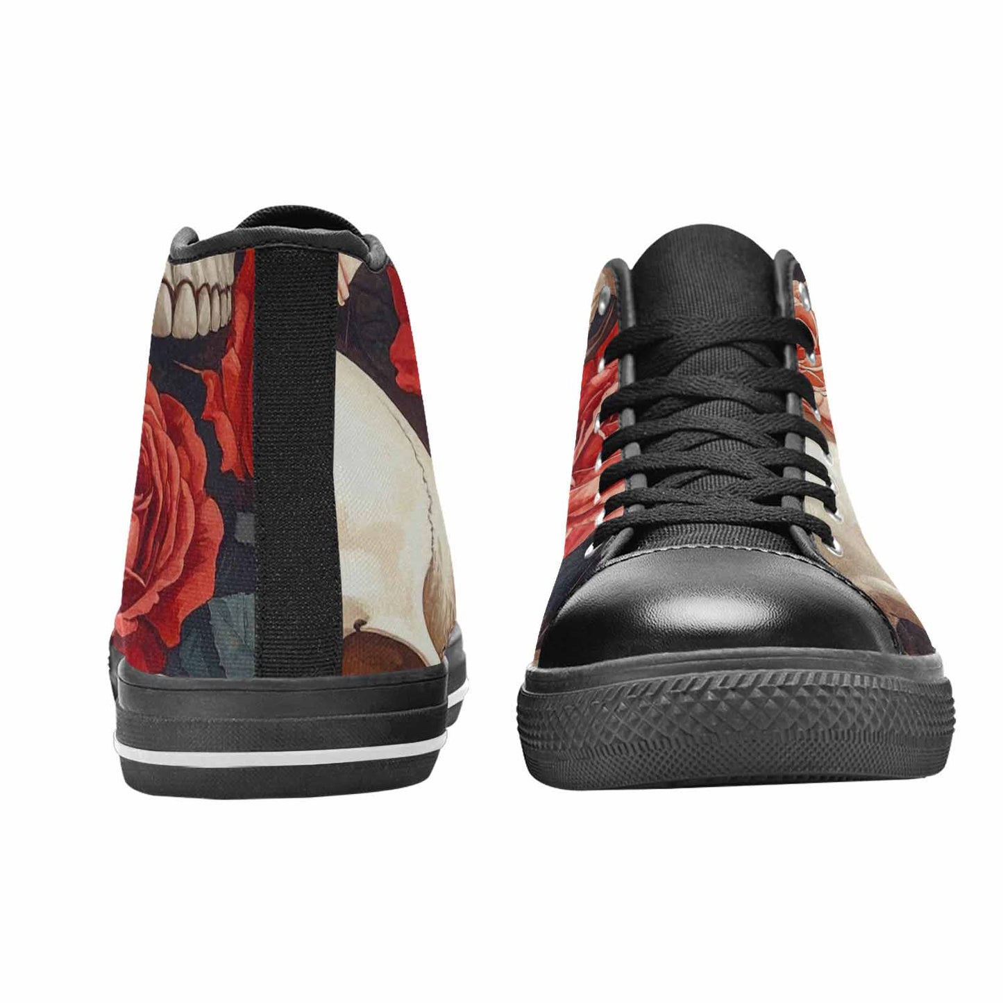 MEN'S Skulls Roses Soft Airbrush High Top Canvas Dreamcore Shoes