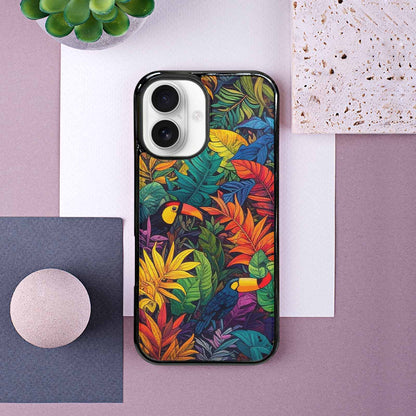 iPhone 16 Case — Toucan Jungle Toucan Jungle Pattern Hundreds, Custom Art Phone Cover