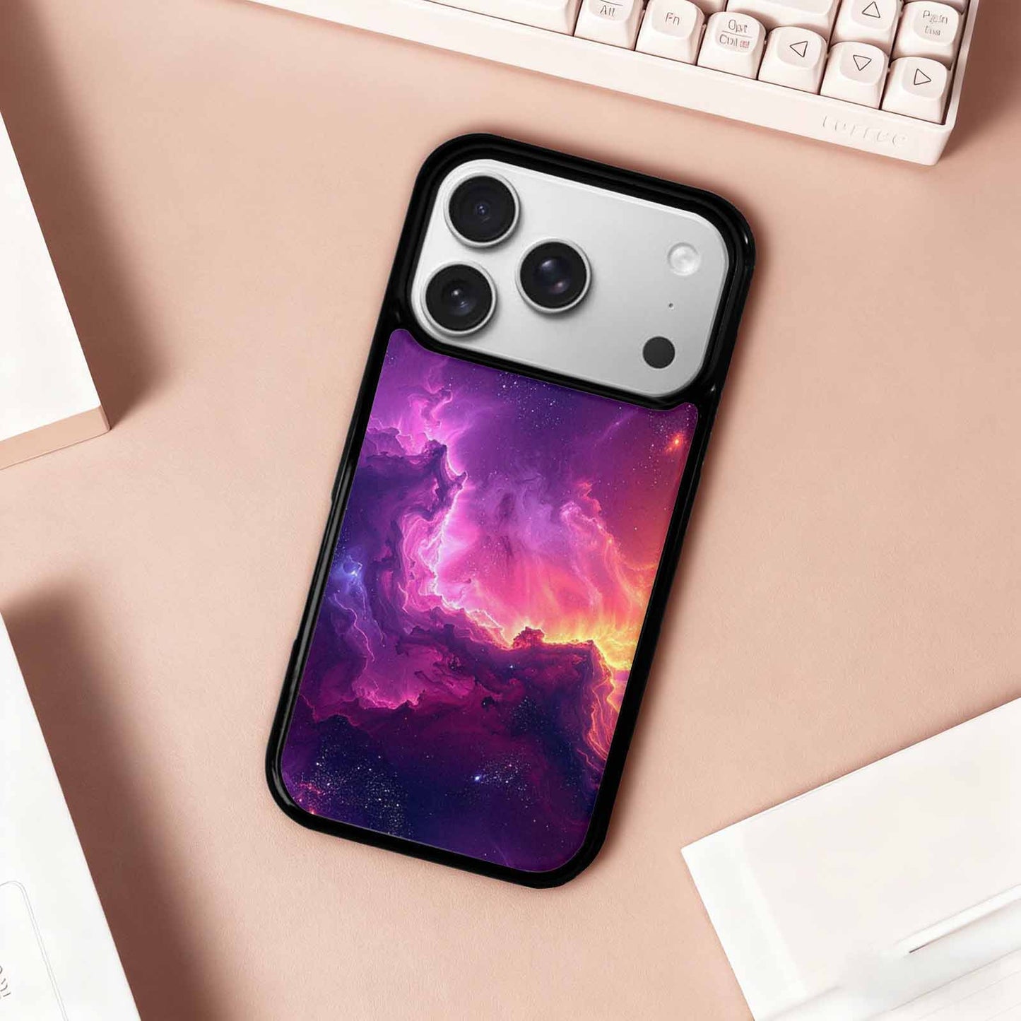 iPhone 17 Pro Case — Galaxy Nebula Art Seamless Pattern Galaxy, Custom Print Case Cover