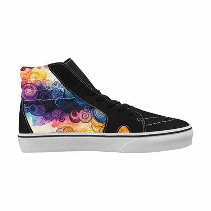 MEN'S Tie High Top Canvas Wallpaper Art Custom Sneakers