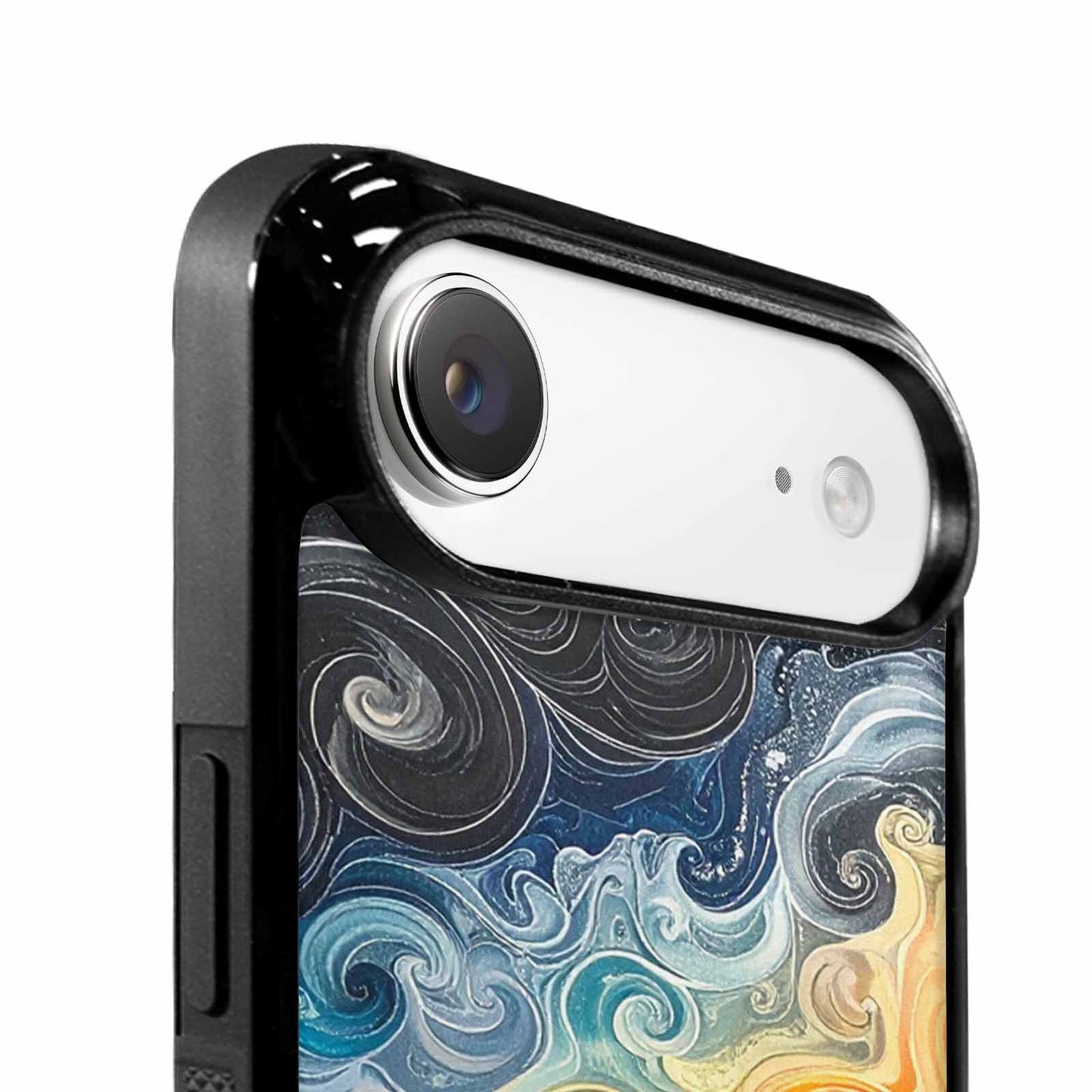 iPhone 17 Air Case — Tie Dye Swirls Black White Tie, Original Design Phone Case