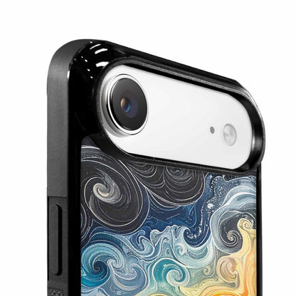iPhone 17 Air Case — Tie Dye Swirls Black White Tie, Original Design Phone Case