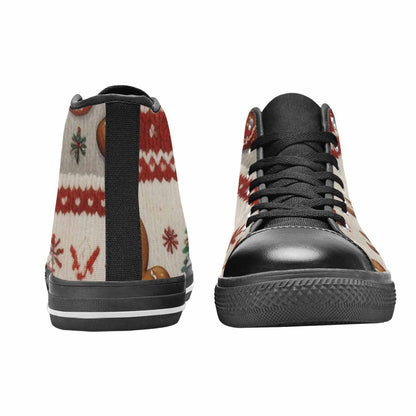 WOMEN'S Christmas Holly Snowflake High Top Canvas Dark Academia Sneakers