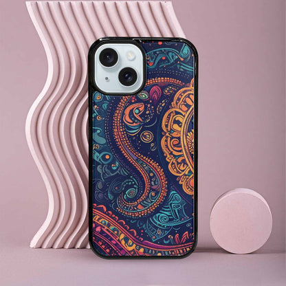 iPhone 15 Case — Paisley Mandala, Customized Protective Case