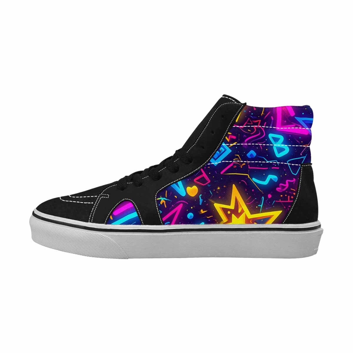 MEN'S 80s Retro Motif 80s High Top Canvas Surreal Custom Shoes