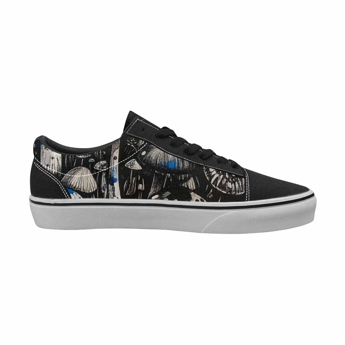WOMEN'S Mushrooms (general) Lace-Up Canvas Vivid Custom Sneakers