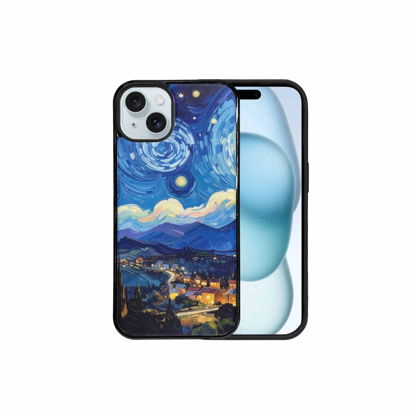 iPhone 15 Plus Case — Starry Night Van Gogh Paint Art, Custom Printed Phone Case
