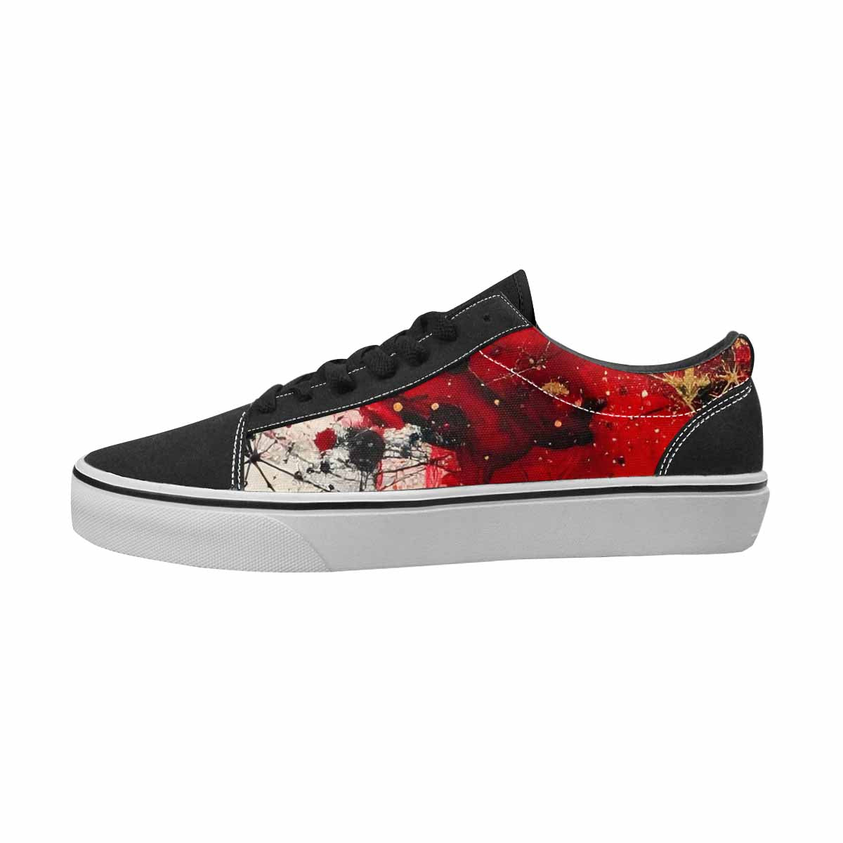 WOMEN'S Zodiac Black & Red Ink Canvas Unique Print Vibrant Chaos Custom Kicks