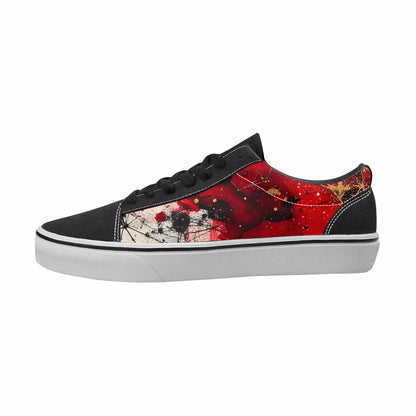 WOMEN'S Zodiac Black & Red Ink Canvas Unique Print Vibrant Chaos Custom Kicks
