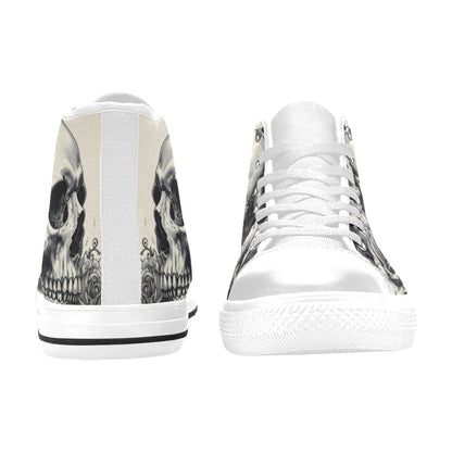 Dark Gothic Skull Collection Men's High Top Canvas Shoes | Freaky Shoes®
