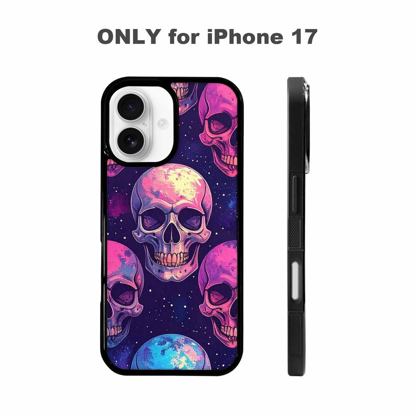 iPhone 17 Case — Galaxy Skulls Art Seamless Gothic Skulls, Custom Print Case Cover