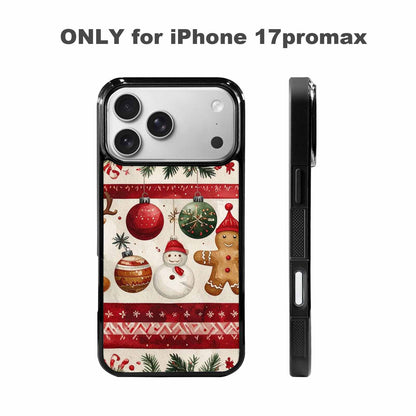 iPhone 17 Pro Max Case — Small Christmas Holly Snowflake Original Art, Personalized Phone Case