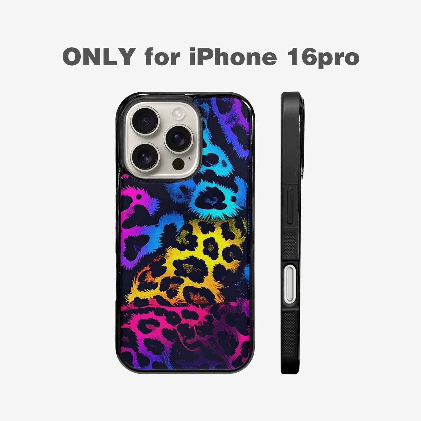 iPhone 16 Pro Case — Leopard Print Neon, Custom Print Case Cover