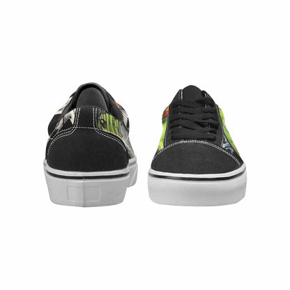 WOMEN'S Rainbow From Skull S Lace-Up Canvas Grunge Custom Shoes