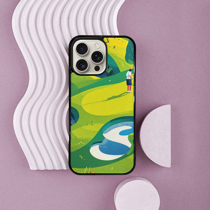 iPhone 16 Pro Max Case — Golf Cartoon Art Pattern, Custom Print Case Cover