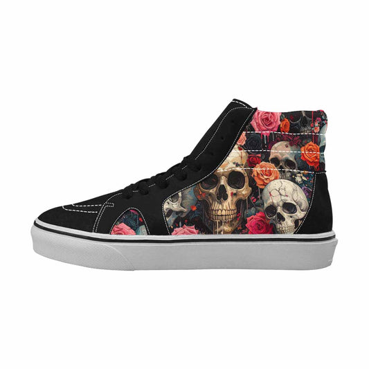 MEN'S Skulls Roses Skulls Roses High Top Canvas Dark Academia Custom Sneakers