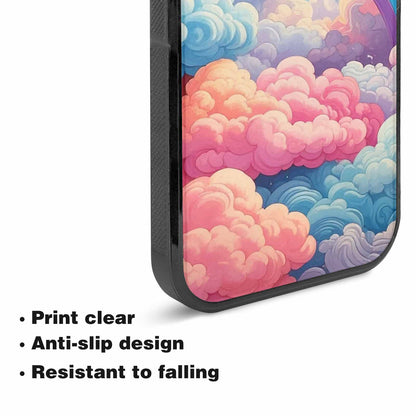 iPhone 15 Case — Cloud And Rainbow Burst Pattern Hundreds, Custom Art Phone Cover