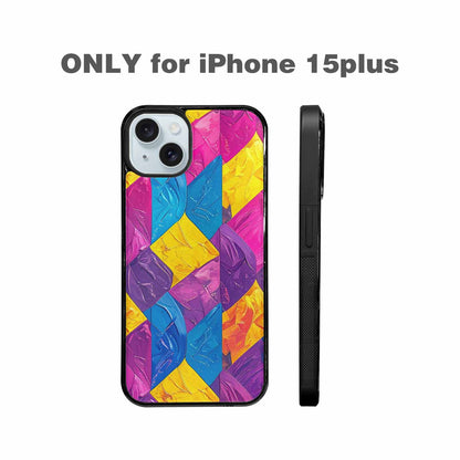 iPhone 15 Plus Case — Pansexual Flag Color Theme Small Rainbow, Custom Made Phone Cover